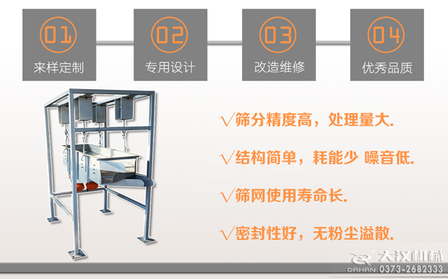 吊掛式直線(xiàn)篩分機(jī)特點(diǎn)