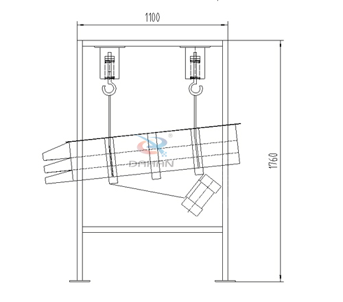 吊掛式直線(xiàn)篩分機(jī)結(jié)構(gòu)圖